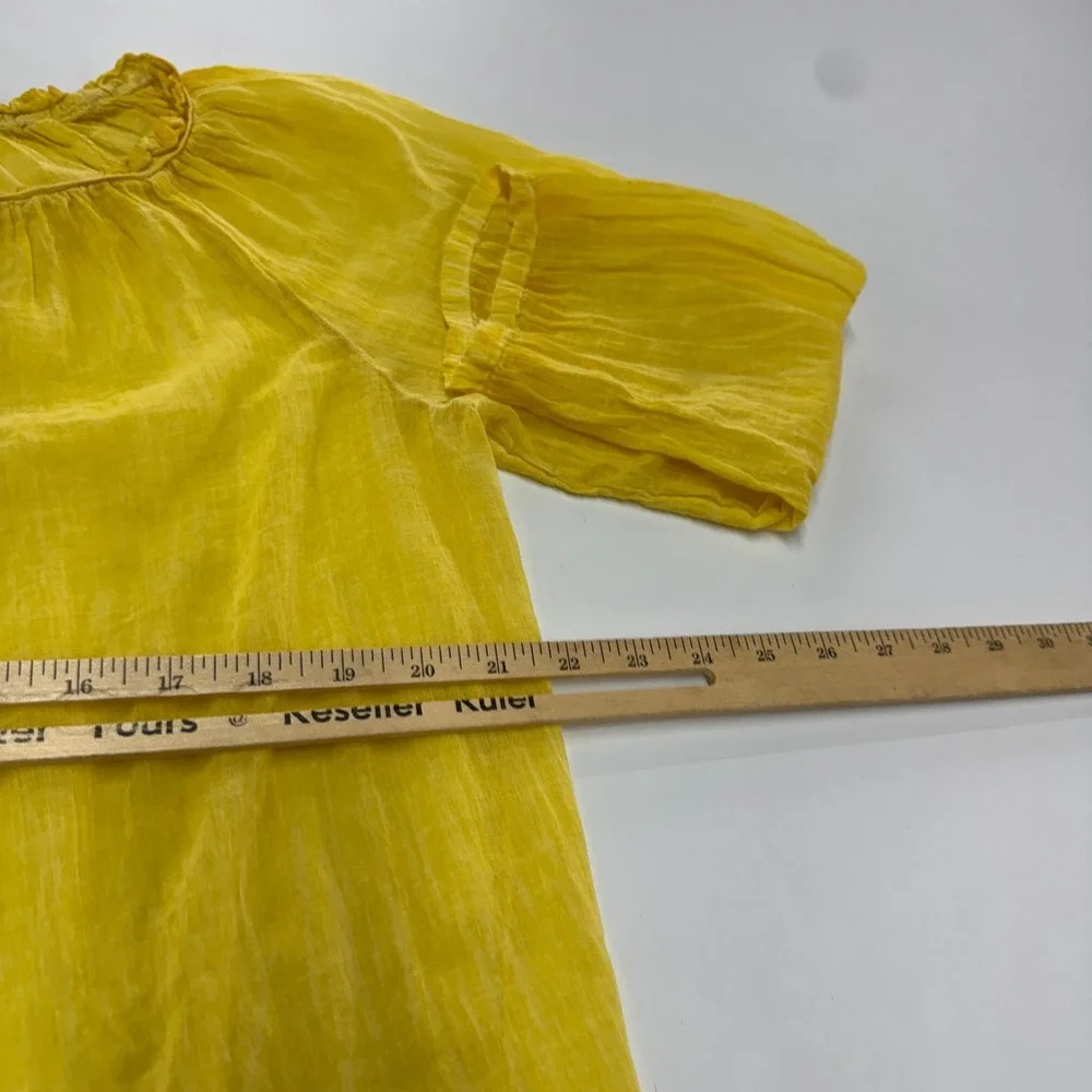 Sofia by ViX Swim Cover Up Women Medium Yellow Cotton Gauze Tunic Boho Beachwear